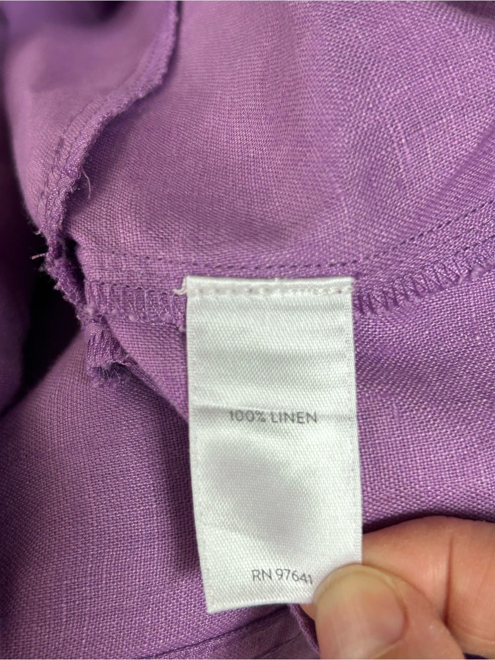 J.Jill Love Linen Purple Knee Length Dress oversized relaxed fit Sz L like XL - Picture 9 of 10